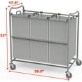 SimpleHouseware HeavyDuty 3Bag Laundry Sorter Cart, Silver