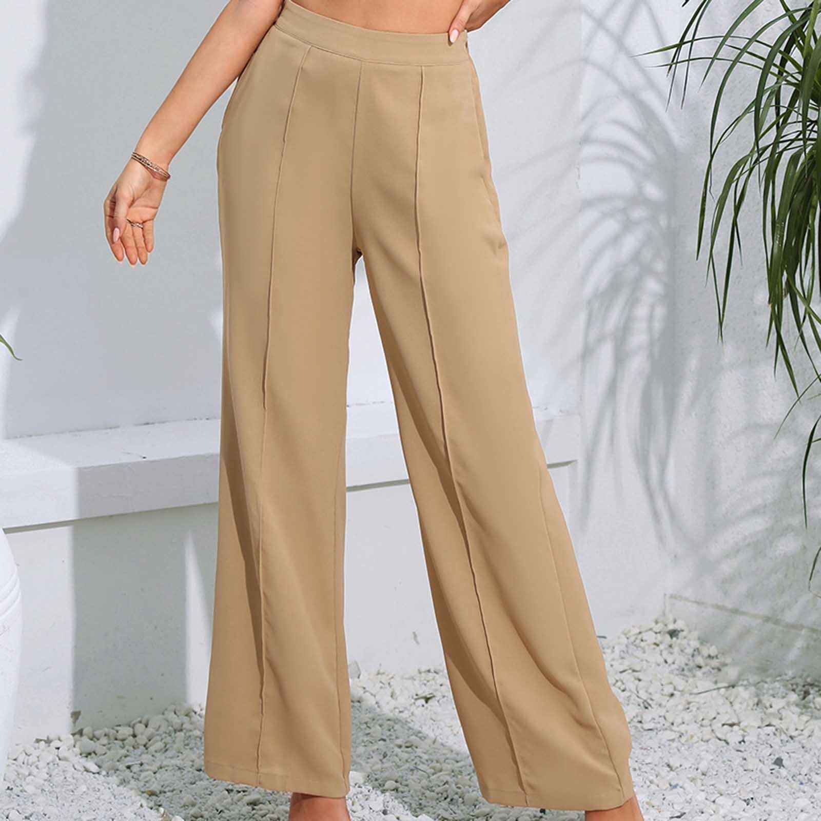 Straight Leg Pants for Womens Casual High Waist Seam Elegant