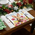 thumbnail image 2 of Easter Bunny Egg Pattern Linen Print Kitchen Dining Room Insulated Decorative Placemat（10）, 2 of 8