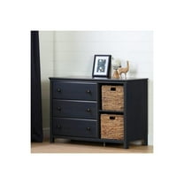 Homestock Modern Minimalism 3-Drawer Dresser With Storage Baskets
