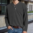 thumbnail image 2 of Tisuna Fall T-Shirts For Mens Casual Henley Neck Tops Men Solid T Shirts For Work Office Size L, 2 of 4