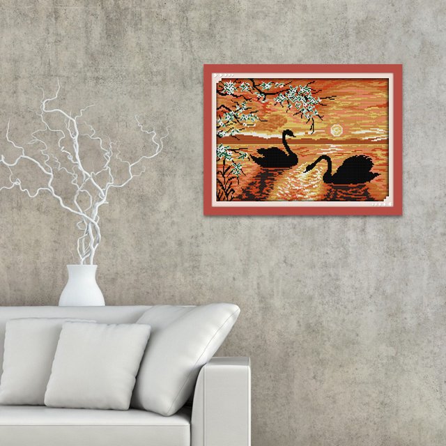 Cuadros Decorativos Kit de punto de cruz de lienzo con sello de animales de 14 quilatesbordado hecho a manocostura Ndcxsfigh Nuevos Originales
