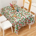 thumbnail image 1 of Rectangle Christmas Table Cloth  Washable Lovely Bow and Bell Printed Table Cover  Decorative Fabric Table Cover for Holiday and Indoor Use 59 x 71 Inch, 1 of 5