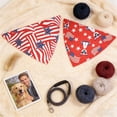 thumbnail image 6 of Patriotic Dog Bandana, American Flag Triangle Scarf for 4th of July, Memorial Day Pet Accessory for Small Medium Large Dogs (C+D,2pc), 6 of 6