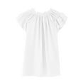 thumbnail image 3 of Teen Girls Shirts Big Kids Casual Short Sleeve Loose Soft Summer V Neck Front Tie Ruffle Tees Blouses Cute Summer Tops for Girls Size 15-16T, 3 of 5