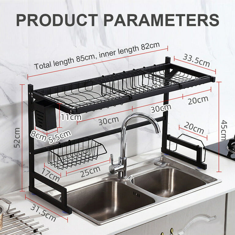 26inch/34.2inch 2 Tier Over The Sink Dish Rack - Multipurpose - Large  Capacity Dish Drying Rack Over the Sink Kitchen Supplies Storage Drainer  Shelf
