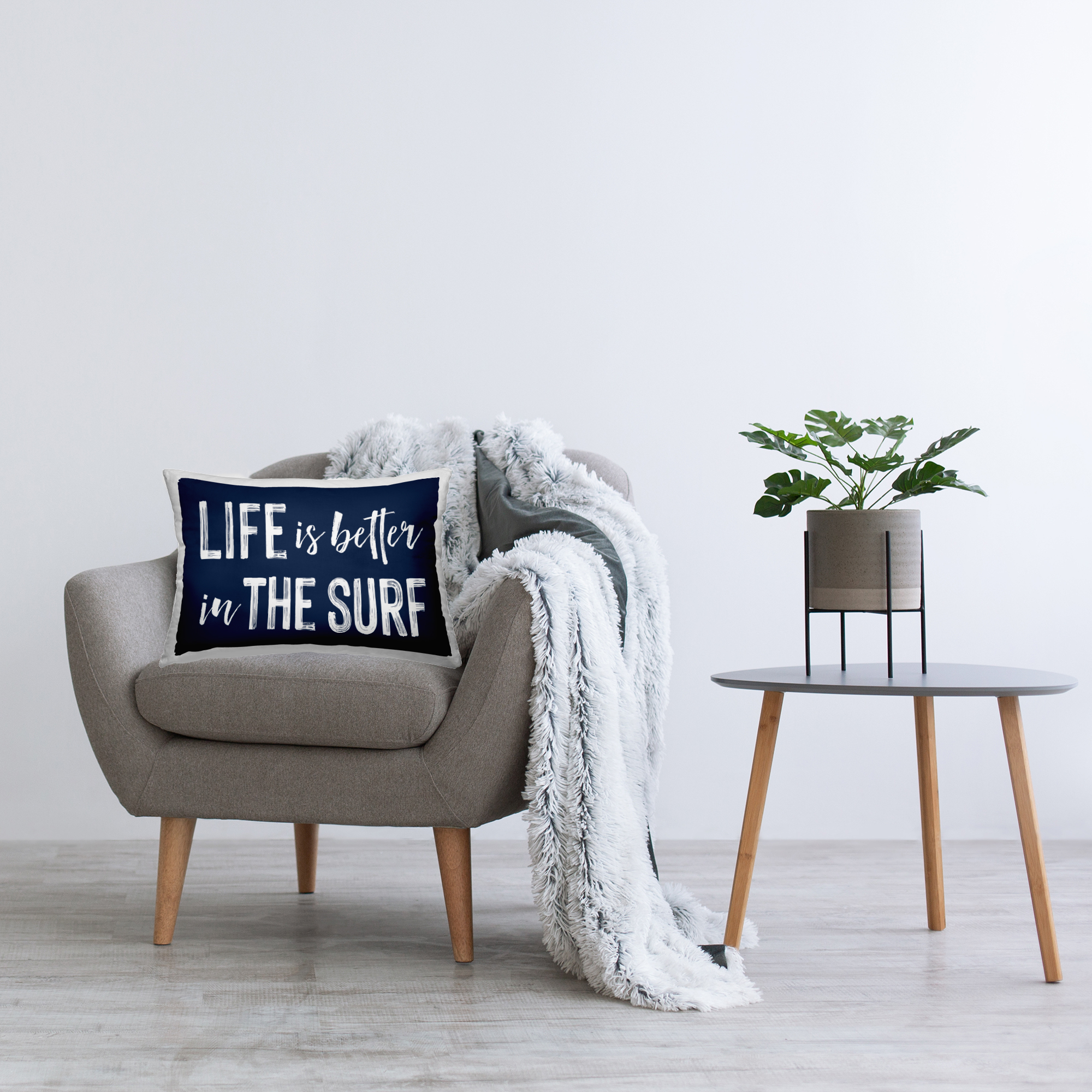 Stupell Industries Life Better In Surf Decorative Printed Throw Pillow, design by Lettered and Lined