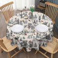 thumbnail image 3 of Beige Christmas Winter Scene Pattern Round Tablecloth 60"x60",Wrinkle Wipeable Table Cloth for Kitchen Dining Room Picnic Patio Party, 3 of 6