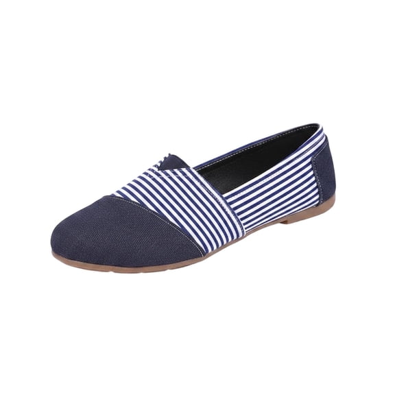 Wensltd Women Loafers Round Toe Casual Daily Soft Sole Walking Flats for Spring Outdoor Solid Color Blue