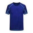 thumbnail image 5 of vastwit Men's Rash Guard Swim Shirt Short Sleeve Shirt Athletic Workout Quick Dry Ice-Silk T-Shirt Royal Blue XL, 5 of 7
