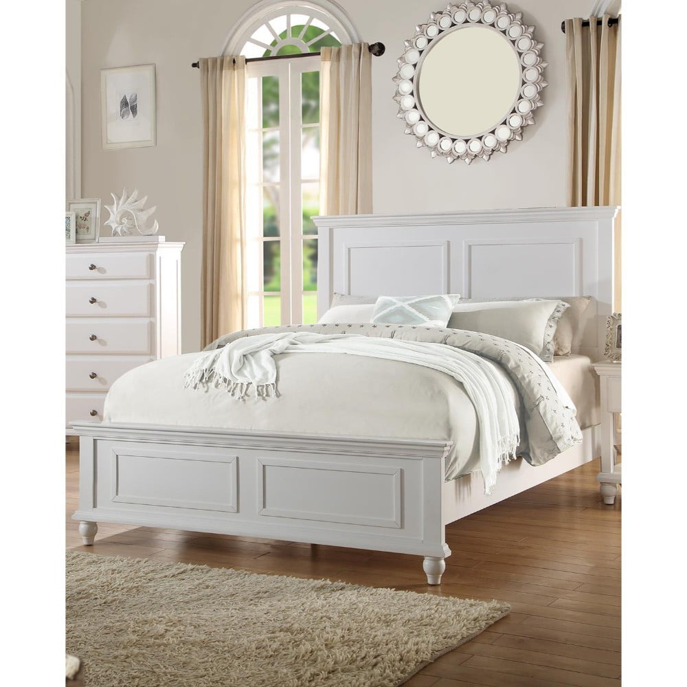 Captivating Queen Wooden Bed, White