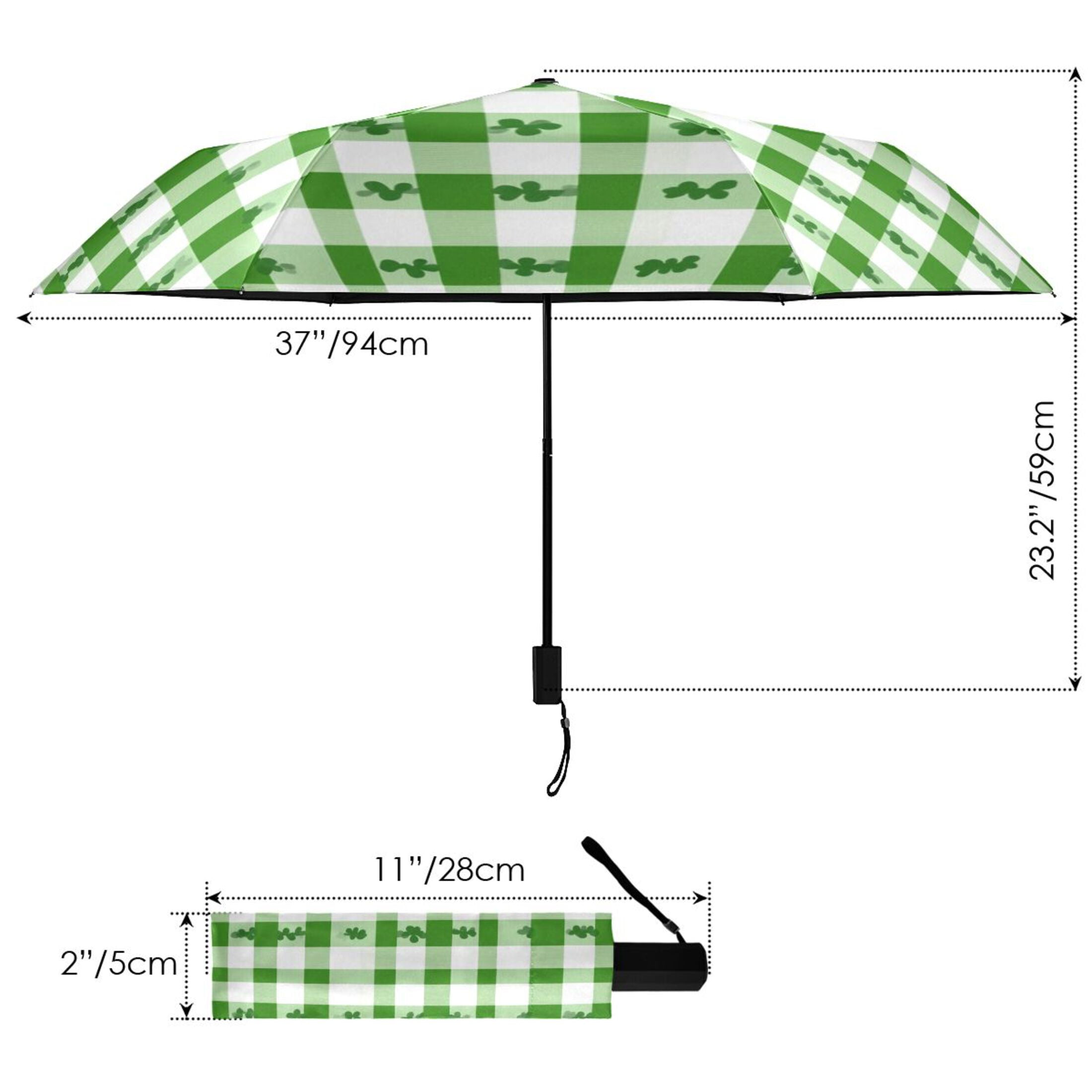 ALAZA St Patricks Leaf UPF 50+ Compact Folding Umbrella for Rain Travel Umbrella Packable