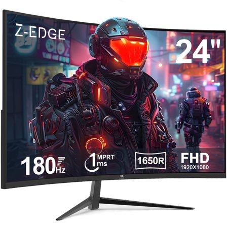 Product photo of Z-EDGE UG24 24-Inch Curved Gaming Monitor 180Hz(DP) 144Hz(HDMI) 1ms Full HD 1920x1080 HDMI DP Port in As Is condition