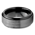 thumbnail image 7 of Wedding Ring Men 8mm Gray Silver Tungsten Wedding Band Black Edges & Inside, 7 of 7