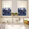 thumbnail image 4 of Blue Christmas Kitchen Curtains and Valances Set, Rod Pocket Curtains Tier Farmhouse Window Curtains 24 Inch Length, Winter White Pine Leaves Ball Snowflake 3 Piece Kitchen Curtains Set, 4 of 6