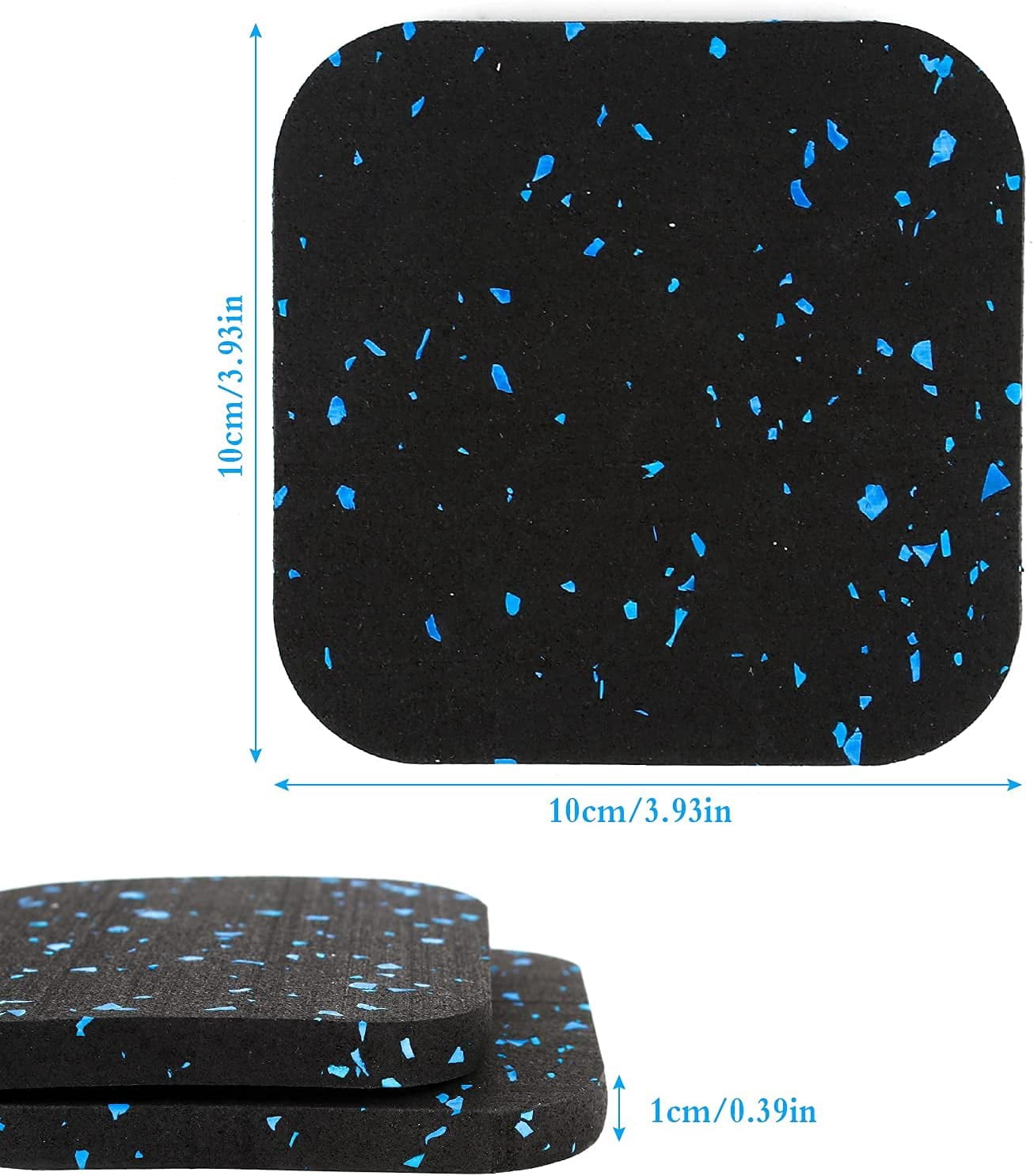 TuseyRxln 6Pcs Anti Vibration Washing Machine Mat, Anti Vibration Washing Machine Mat, 10 X 10 Cm Anti Vibration Washing Machine Rubber Pad For Treadmill, Tumble Dryer And Washing