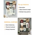 thumbnail image 3 of Forest Elk Tie Up Curtains for Window, Thermal Insulated Balloon Shade Adjustable Rod Pocket Curtains Valance Panels for Kitchen Bathroom Cafe 52 x 45 Farmhouse Pine Tree Rustic Green Red, 3 of 6