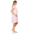 thumbnail image 3 of Lati Fashion Women Nightgowns Short Sleeve Female Nightgowns & Sleepshirts Pink Size X-Large, 3 of 4