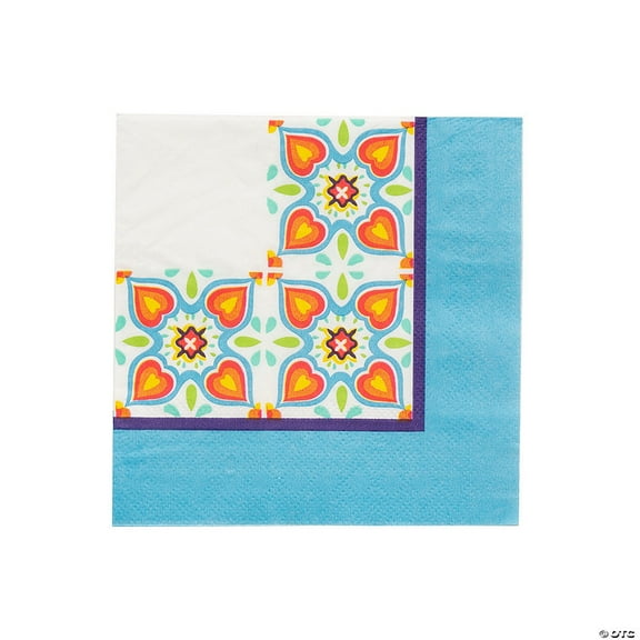 Colorful Fiesta Beverage Napkins - 16 Pieces