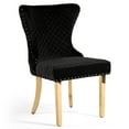 thumbnail image 4 of Furniture of America Vera Glam Nailhead Trim Dining Chairs, Black and Gold (Set of 2), 4 of 15
