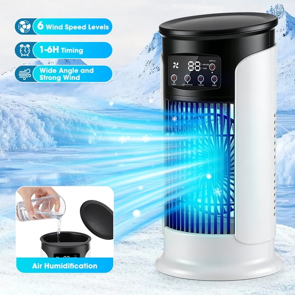 Pastsky Air Conditioning Fan, 3 in 1 Blowing Cooling and Humidifying Air Conditioner, Portable Air Cooling Fan for Bedroom Desktop
