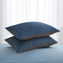 Set of 2 Standard Pillow Shams with Envelope Closure | Soft Breathable Cotton Pillow Covers | 48x74cm/19x29in Decorative Bedroom & Sofa Pillow Protectors | Multicolor Washed Fabric Pillowcases