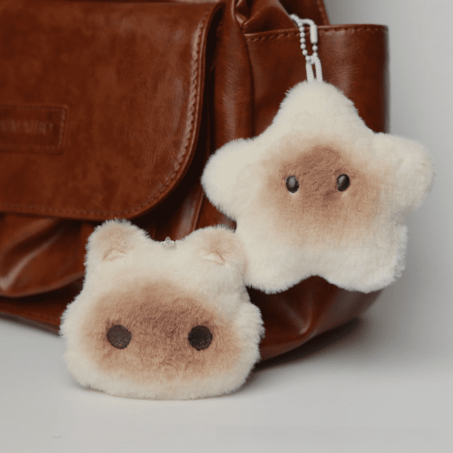 Colgante de peluche de estrella Gato siamés Linda pareja Muñeca Bolso Colgante Muñeca