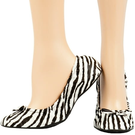 Sidekicks Foldable Zebra Print Ballet Flat Shoes w/ Carrying Case | Walmart Canada
