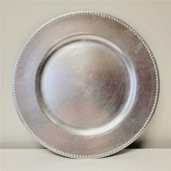 MDR Trading Inc. CM-YY125SI_Q01 Silver Beaded Edge Charger Plate