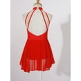 thumbnail image 5 of Aislor Kids Girls Sequin Floral Lyrical Ballet Dance Halter Neck Gymnastics Leotard Dress Age 6-16 Red 12, 5 of 7