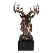 Wildlife 12 Point Whitetail Buck Deer Bust Trophy Figurine With Trophy Base