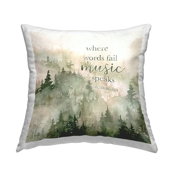 Stupell Industries Where Words Fail Sentiment Decorative Printed Throw Pillow Design by Carol Robinson.