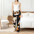 thumbnail image 4 of Pofeuu Cat Skulls and Flowers Print Women's Fashion Pajama Pants with Pockets Comfy Drawstring Sleep Lounge Bottoms-Medium, 4 of 6