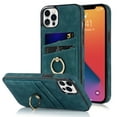 thumbnail image 1 of Mantto for iPhone 12 Pro Max 6.7 inch Back Case,Luxury PU Leather Soft TPU Card Slots with Ring Bracket Shockproof Anti-Drop Slim Phone Cover.For iPhone 12 Pro Max,Blue, 1 of 8
