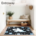 thumbnail image 3 of ODIKA 4'x6' Machine Washable Non-Slip Area Rug, Festive Ghost Motif with Swirling Snowflake Accents High Traffic Rug, Black, 647188, 3 of 7