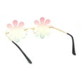 thumbnail image 4 of Hippie Tie Dye Daisy Rimless Round Groovy Sunglasses Gold - Red Green, 4 of 4
