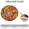 thumbnail image 6 of Tablecloth Retro Vintage Floral Paisley Pattern Waterproof Round Cover with Elastic Edges and Back for Dining, 6 of 7