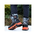 thumbnail image 5 of Fangasis Boys Snow Boots Breathable Winter Boot Mid Calf Warm Shoes School Casual Black Orange 2.5Y, 5 of 9