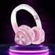 thumbnail image 1 of Auriculares inalámbricos Bluetooth con subwoofer luces LED auriculares deportivos para juegos con orejas - Rosa, 1 of 7