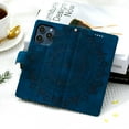 thumbnail image 3 of Flip Case for iPhone 16 Pro Max , Totem Embossed Flowers Premium PU Leather Wallet Folio Cover with Card Holder Kickstand Compatible with iPhone 16 Pro Max - Blue, 3 of 14