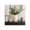 thumbnail image 2 of Elegant Ceramic Jug Vase with Textured Handles for Living Room Decor and Home Accents - Decorative Flower Vase for Room, Bedroom, or Office Display - Ideal for House and Table Styling - 10", White, 2 of 13