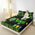 thumbnail image 4 of Castle Fairy Garbage Truck 4-Piece Full Size Sheets,Black Green Bed Sheets,Polka Dots Lightweight Sheet Sets,Geometric Stripes Bedroom Decor, 4 of 7