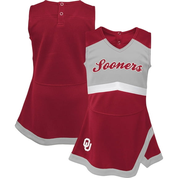 Girls Youth Crimson/Gray Oklahoma Sooners Cheer Captain Jumper Dress