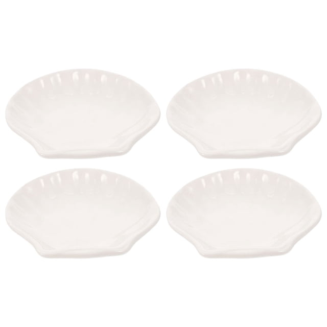 Shisuyan 4Pcs Tea Bag Holder Shell Shaped Tea Bag Coasters Spoon Rests Dessert Appetizer Plate