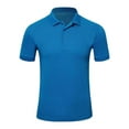 thumbnail image 1 of UKAP Man Shirt Lapel Collared Polo Top Two Buttons Soft Spring Blouse Sichuan Shirt Black Label-hole Blue M, 1 of 2