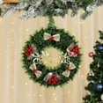 thumbnail image 4 of Honmine Christmas Wreath with Flocked Pine, Red Poinsettias, Gold Stars, Natural Pine Cones, Holiday Door Decorations, Traditional Winter Style, 4 of 6