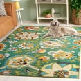 thumbnail image 3 of SAFAVIEH Monaco Damian Floral Area Rug, Green/Sage, 6'7" x 9'2", 3 of 8