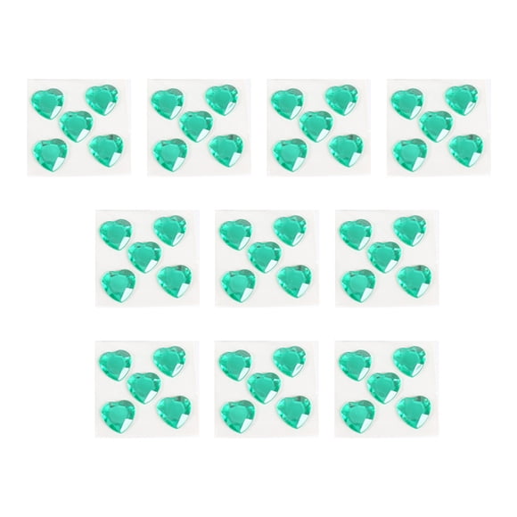 Wosthever Pegatinas de diamantes de imitación de corazón, gemas de cristal acrílico, adornos ornamentales, de mano para álbum de Artesanía Verde Medio