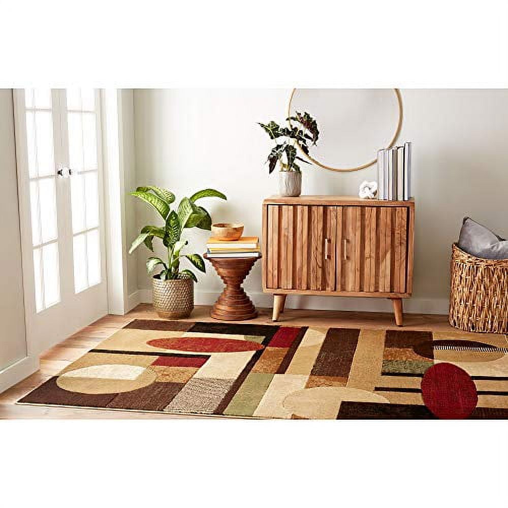 Home Dynamix Tribeca Jasmine Contemporary Geometric Area Rug, Brown/Red, 6'7"x9'10"