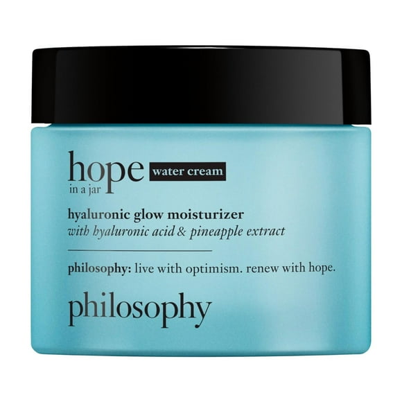 philosophy hope in a jar glow water cream face moisturizer - with hyaluronic acid & pineapple extract provides 72-hour hydration & primes skin for makeup 2 fl oz